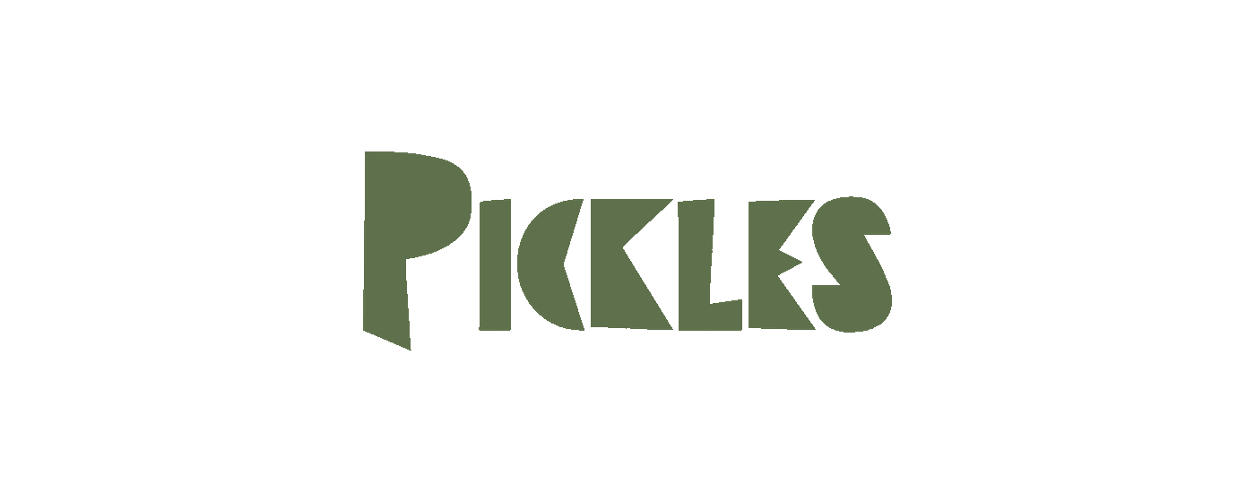 Logo animé de Pickles sur fond noir.